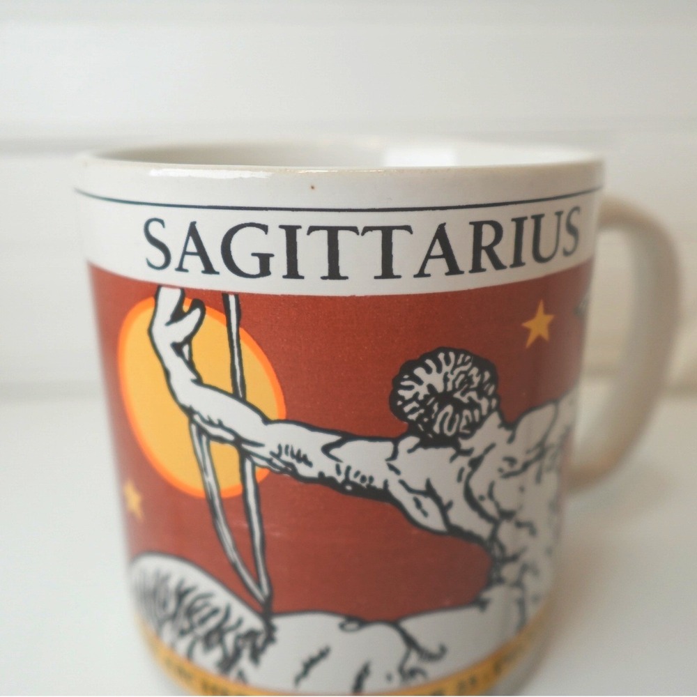 Vintage Sagittarius Zodiac Horoscope Mug The Archer 1991 Westwood Ceramic Cup